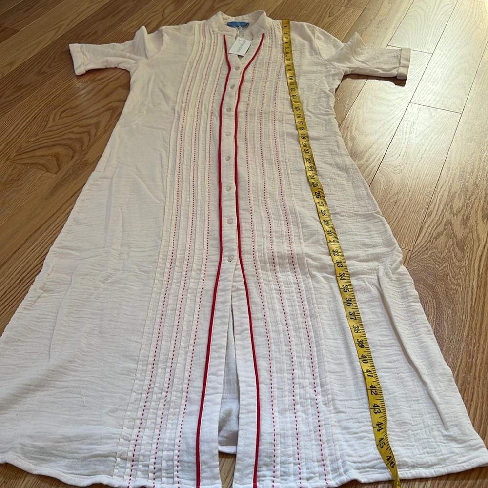 New! Alice Walk medium gauzy cotton pintuck dress with stitching. - Picture 7 of 8